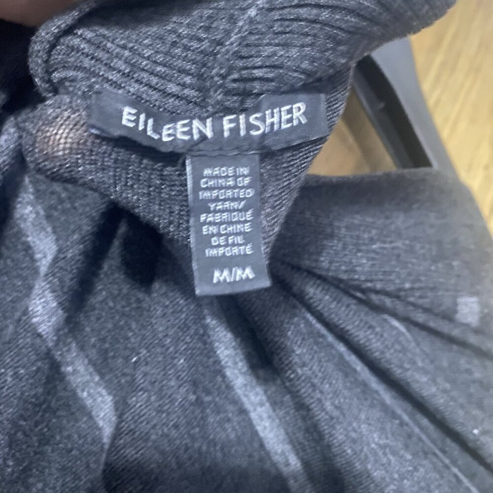 Eileen Fisher Open Front Cardigan Jacket Medium Gray Tencel Blend - Picture 4 of 4